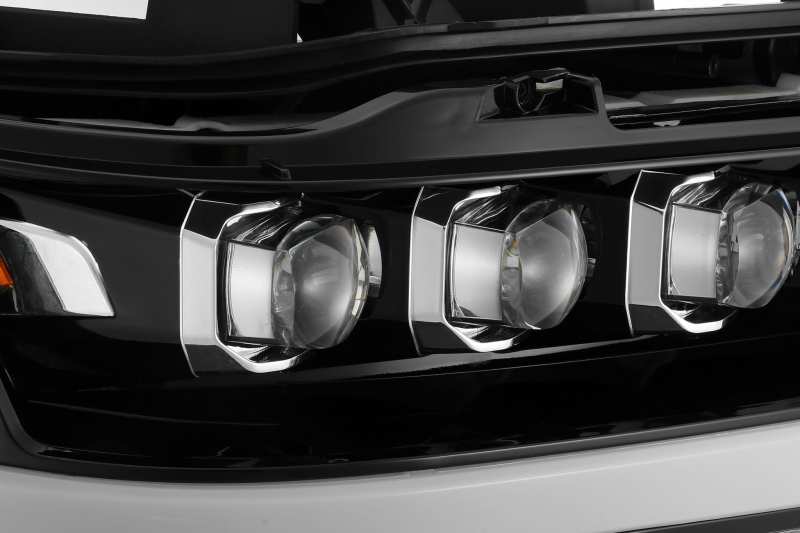 AlphaRex 19-20 Ram 1500HD NOVA LED Proj Headlights Plank Style Gloss Blk w/Activ Lght/Seq Signal/DRL - Striker Modified