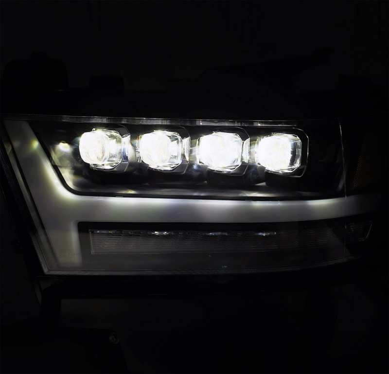 AlphaRex 19-20 Ram 1500HD NOVA LED Proj Headlights Plank Style Gloss Blk w/Activ Lght/Seq Signal/DRL - Striker Modified