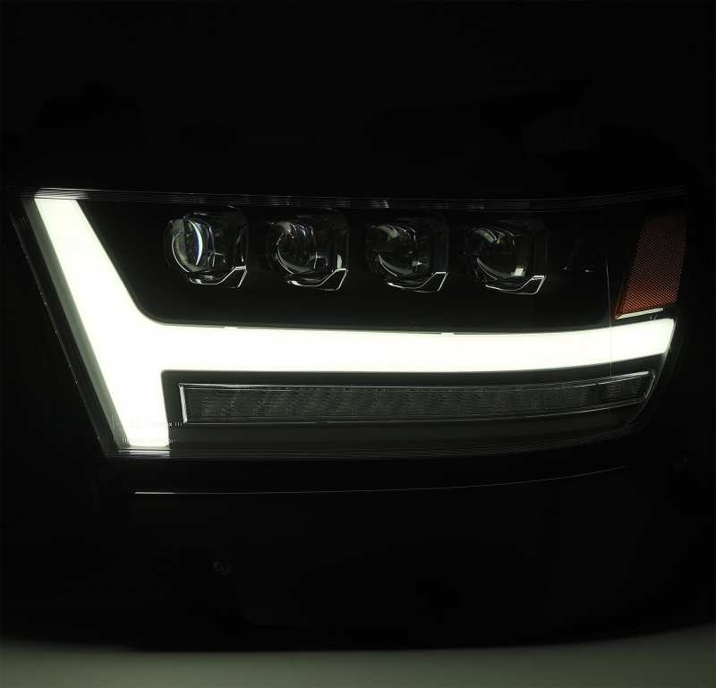 AlphaRex 19-20 Ram 1500HD NOVA LED Proj Headlights Plank Style Gloss Blk w/Activ Lght/Seq Signal/DRL - Striker Modified