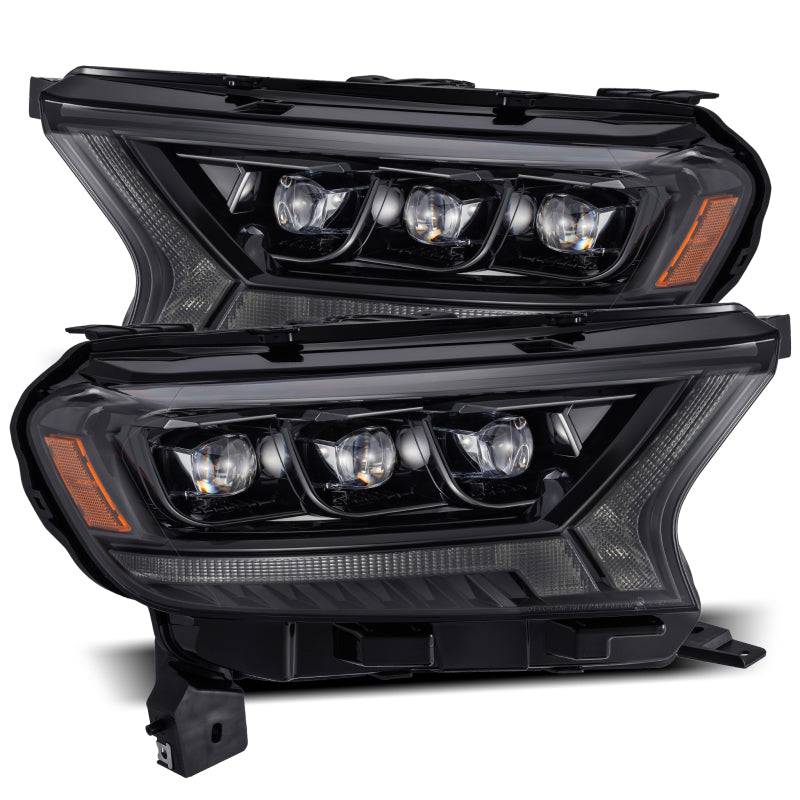 AlphaRex 19-21 Ford Ranger NOVA LED Proj Headlight Plnk Style Alpha Blk w/Activ Light/Seq Signal/DRL - Striker Modified