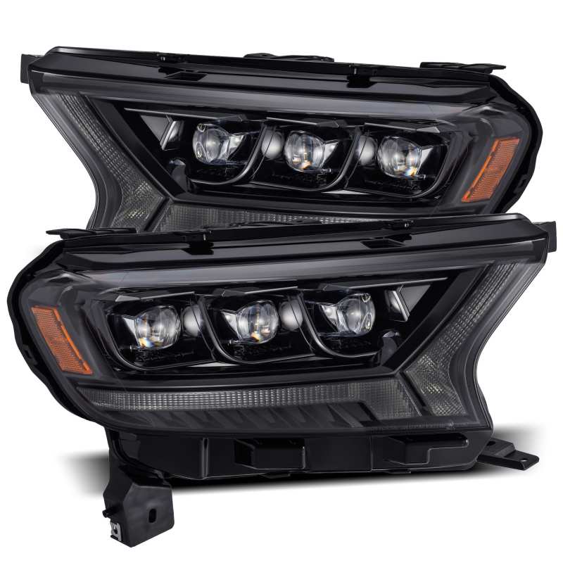 AlphaRex 19-21 Ford Ranger NOVA LED Proj Headlight Plnk Style Alpha Blk w/Activ Light/Seq Signal/DRL - Striker Modified