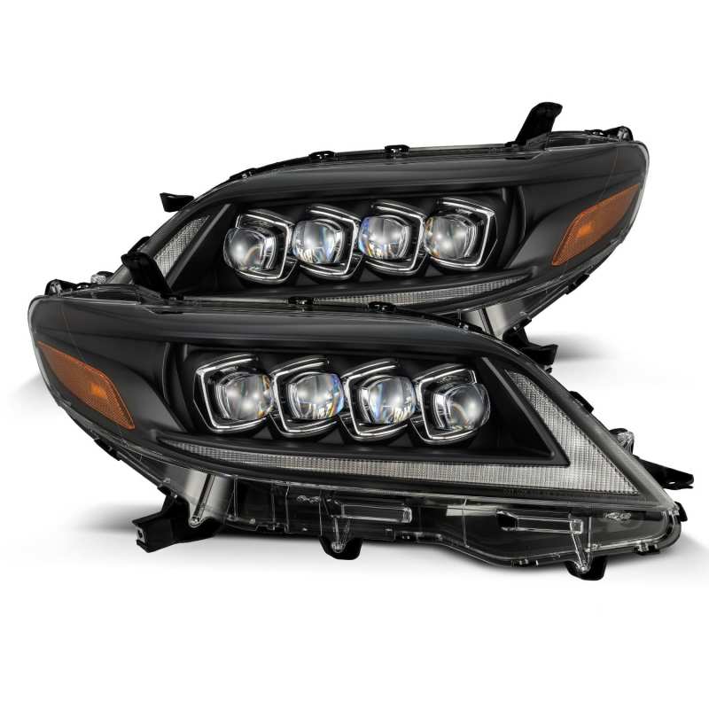 AlphaRex 2011+ Toyota Sienna NOVA LED Proj Headlights Plank Style Black w/Activ Light/Seq Signal/DRL - Striker Modified