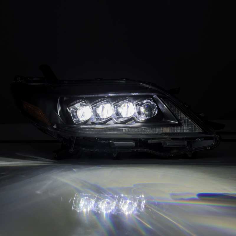 AlphaRex 2011+ Toyota Sienna NOVA LED Proj Headlights Plank Style Black w/Activ Light/Seq Signal/DRL - Striker Modified