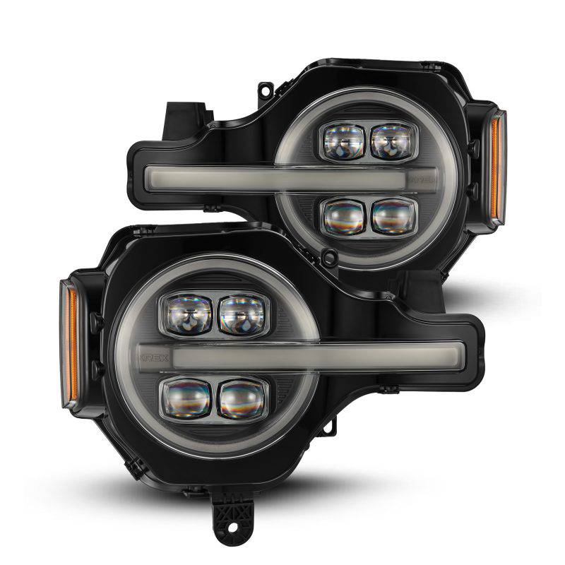 AlphaRex 21-23 Ford Bronco NOVA LED Projector Headlights Black - Striker Modified