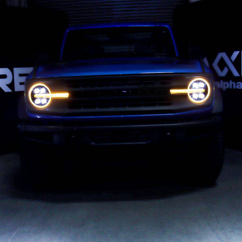 AlphaRex 21-23 Ford Bronco NOVA LED Projector Headlights Black - Striker Modified
