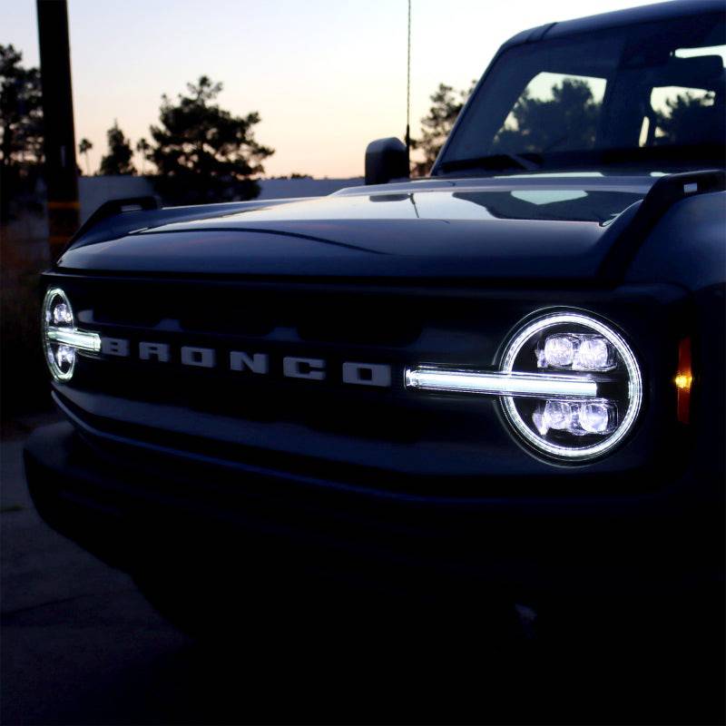 AlphaRex 21-23 Ford Bronco NOVA LED Projector Headlights Black - Striker Modified