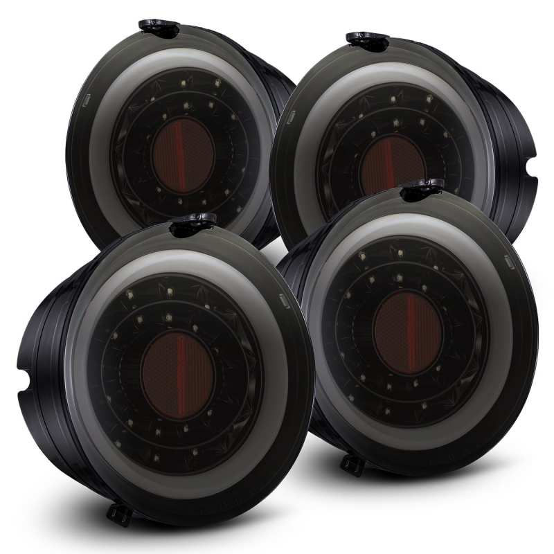 AlphaRex 05-13 Chevrolet Corvette PRO-Series LED Tail Lights Jet Black - Striker Modified