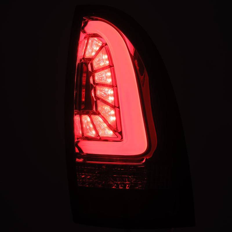 AlphaRex 05-15 Toyota Tacoma PRO-Series LED Tail Lights Red Smoke - Striker Modified