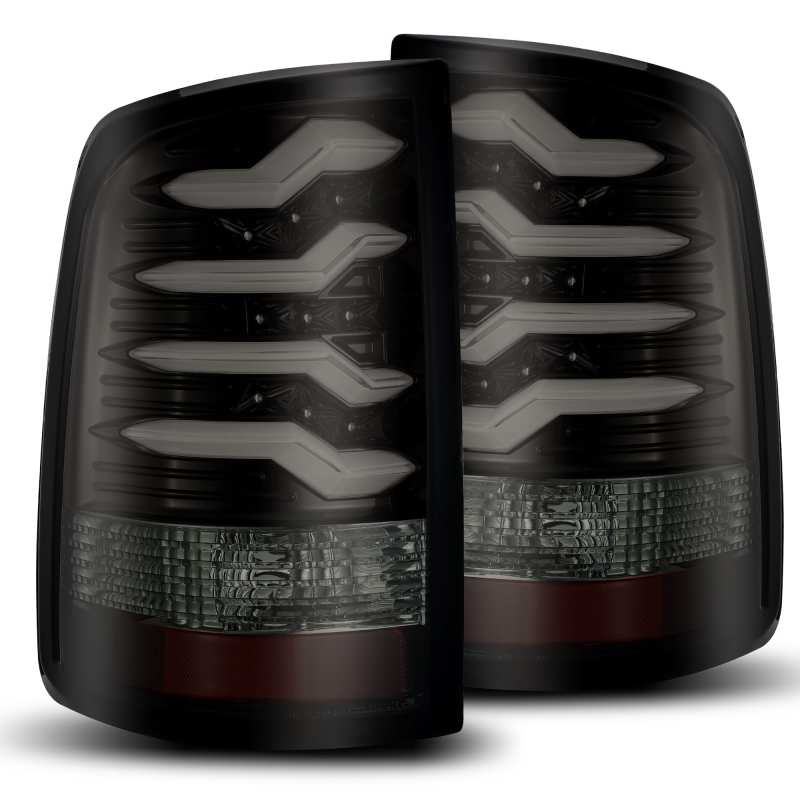 AlphaRex 09-18 Dodge Ram 1500 PRO-Series LED Tail Lights Jet Black - Striker Modified