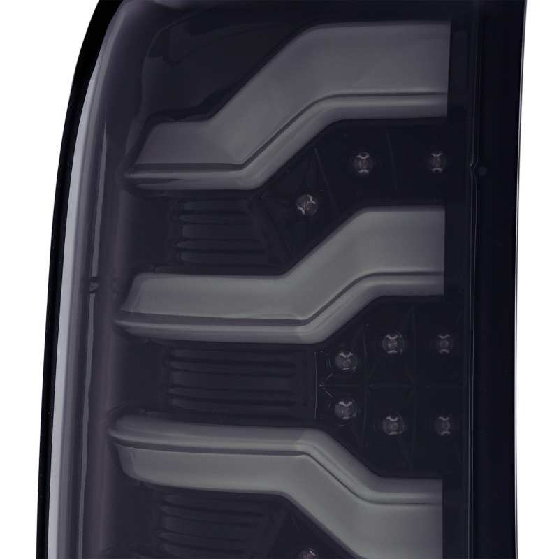AlphaRex 14-18 Chevrolet Silverado 1500 PRO-Series LED Tail Lights Jet Black - Striker Modified