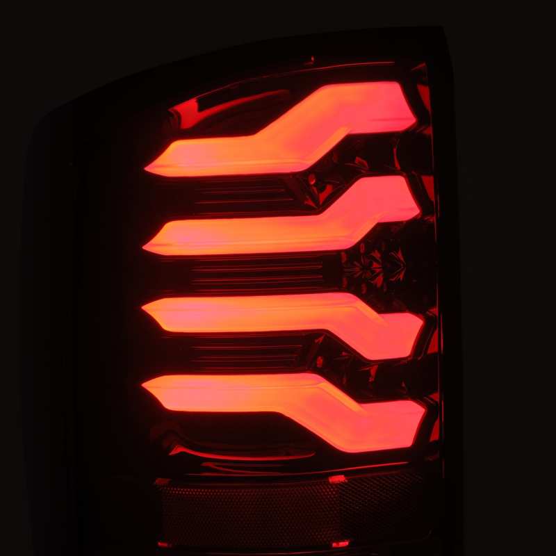 AlphaRex 14-18 Chevrolet Silverado 1500 PRO-Series LED Tail Lights Jet Black - Striker Modified