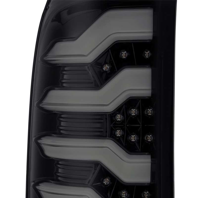 AlphaRex 14-18 GMC Sierra 1500 PRO-Series LED Tail Lights Jet Black - Striker Modified