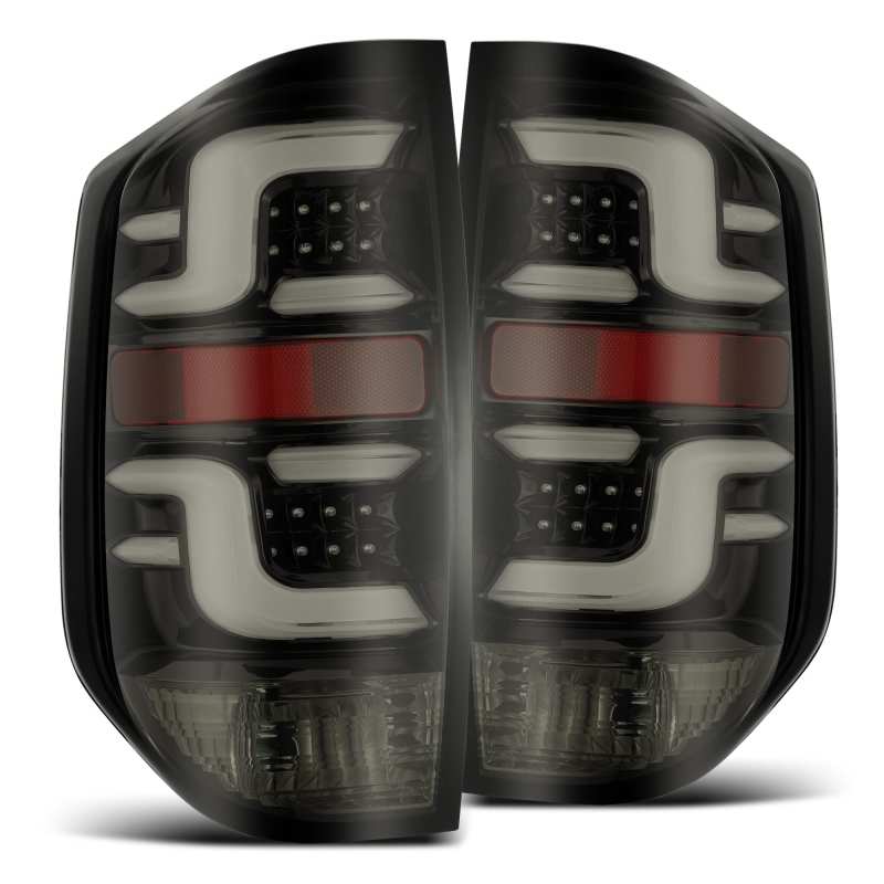 AlphaRex 14-20 Toyota Tundra PRO-Series LED Tail Lights Jet Black - Striker Modified