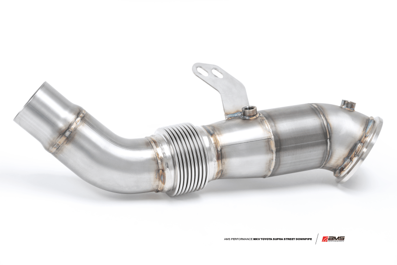 AMS Performance 2020+ Toyota Supra A90 Street Downpipe w/GESI Catalytic Converter - Striker Modified