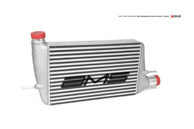 AMS Performance 08-15 Mitsubishi EVO X Front Mount Intercooler w/Modular Cast End Tanks & Logo - Striker Modified