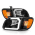 ANZO 00-04 Toyota Tundra (Fits Reg/Acc Cab Only) Crystal Headlights w/Light Bar Black w/Corner Light - Striker Modified