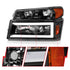 ANZO 04-12 GM Colorado/Canyon/I-Series Crystal Headlights - w/ Light Bar Black Housing 4pcs - Striker Modified