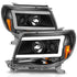 ANZO 05-09 Toyota Tacoma Projector Light Bar Style Headlights w/ C Light Bar - Striker Modified