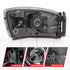 Anzo 06-09 Dodge RAM 1500/2500/3500 Headlights Black Housing/Clear Lens (w/ Light Bars) - Striker Modified