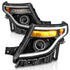 ANZO 11-15 Ford Explorer (w/Factory Halogen HL Only) Projector Headlights w/Light Bar Black Housing - Striker Modified