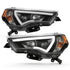 ANZO 14-18 Toyota 4 Runner Plank Style Projector Headlights Black w/ Amber - Striker Modified