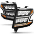ANZO 15-20 Chevy Tahoe/Suburban LED Light Bar Style Headlights Black w/Sequential w/DRL w/Amber - Striker Modified