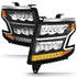 ANZO 15-20 Chevy Tahoe/Suburban LED Light Bar Style Headlights Black w/Sequential w/DRL w/Amber - Striker Modified