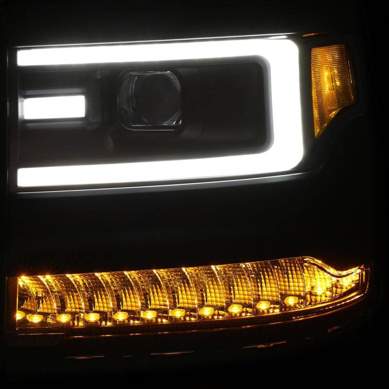 ANZO 16-17 Chevy Silverado 1500 Prjctr. Headlight Plank Styl. w/Amber (Only Work w/HID Equip. Truck) - Striker Modified