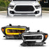 ANZO 16-22 Toyota Tacoma LED Projector Headlights w/ Light Bar Sequential Black Housing w/Initiation - Striker Modified