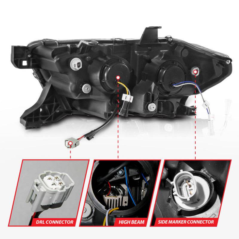ANZO 16-22 Toyota Tacoma LED Projector Headlights w/ Light Bar Sequential Black Housing w/Initiation - Striker Modified