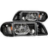 ANZO 1987-1993 Ford Mustang Crystal Headlights Black w/ Corner Lights 3pc - Striker Modified