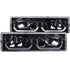 ANZO 1988-1998 Chevrolet C1500 Crystal Headlights Black w/ Low - Brow - Striker Modified