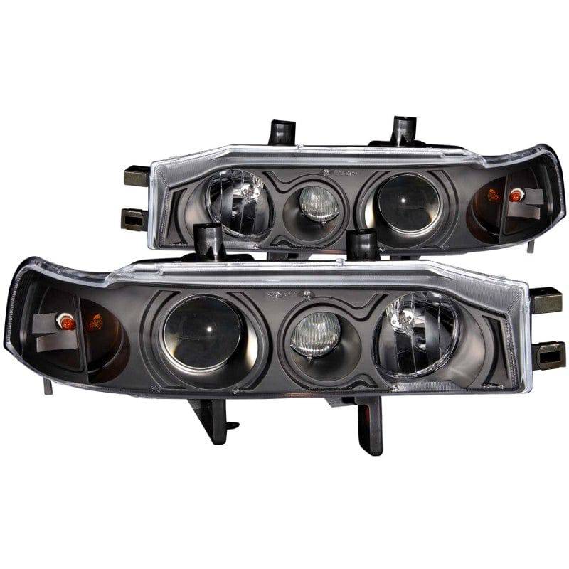 ANZO 1990-1993 Honda Accord Projector Headlights w/ Halo Black 1pc - Striker Modified