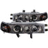 ANZO 1990-1993 Honda Accord Projector Headlights w/ Halo Black 1pc - Striker Modified