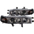 ANZO 1990-1993 Honda Accord Projector Headlights w/ Halo Black 1pc - Striker Modified