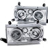 ANZO 1991-1994 Toyota Land Cruiser Crystal Headlights w/ Halo Chrome - Striker Modified