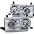 ANZO 1991-1994 Toyota Land Cruiser Crystal Headlights w/ Halo Chrome - Striker Modified