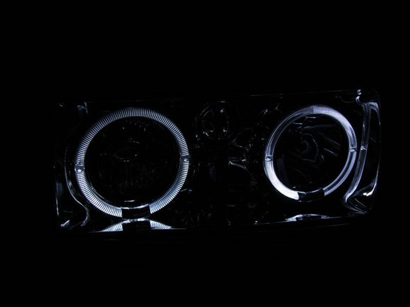 ANZO 1991-1994 Toyota Land Cruiser Crystal Headlights w/ Halo Chrome - Striker Modified