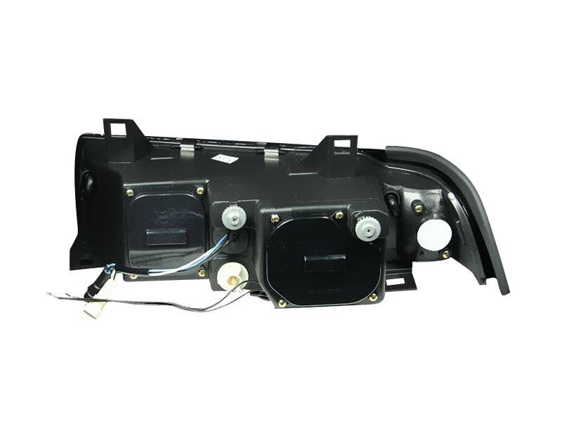 ANZO 1992-1998 BMW 3 Series E36 Projector Headlights w/ Halo Black (CCFL) G2 - Striker Modified