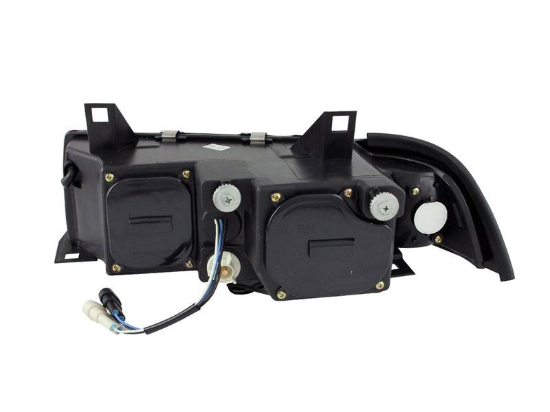 ANZO 1992-1998 BMW 3 Series E36 Projector Headlights w/ Halo Black G2 1 pc - Striker Modified