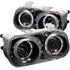 ANZO 1994-1997 Acura Integra Projector Headlights w/ Halo Black - Striker Modified