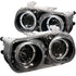 ANZO 1994-1997 Acura Integra Projector Headlights w/ Halo Black - Striker Modified