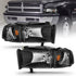 ANZO 1994-2001 Dodge Ram Crystal Headlights Black - Striker Modified