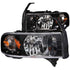 ANZO 1994-2001 Dodge Ram Crystal Headlights Black w/ LED - Striker Modified