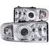 ANZO 1994-2001 Dodge Ram Projector Headlights w/ Halo Chrome - Striker Modified