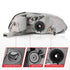 ANZO 1996-1998 Honda Civic Crystal Headlights Black - Striker Modified