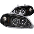 ANZO 1996-1998 Honda Civic Projector Headlights w/ Halo Black - Striker Modified