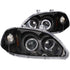 ANZO 1996-1998 Honda Civic Projector Headlights w/ Halo Black - Striker Modified