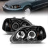 ANZO 1996-1998 Honda Civic Projector Headlights w/ Halo Black - Striker Modified