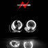 ANZO 1996-1998 Honda Civic Projector Headlights w/ Halo Black - Striker Modified